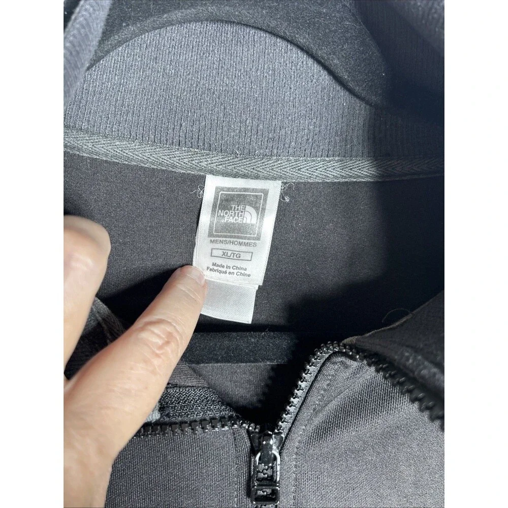 The North Face Mens Jacket Size XL Gray/Black Full Zip Varsity Bomber Track